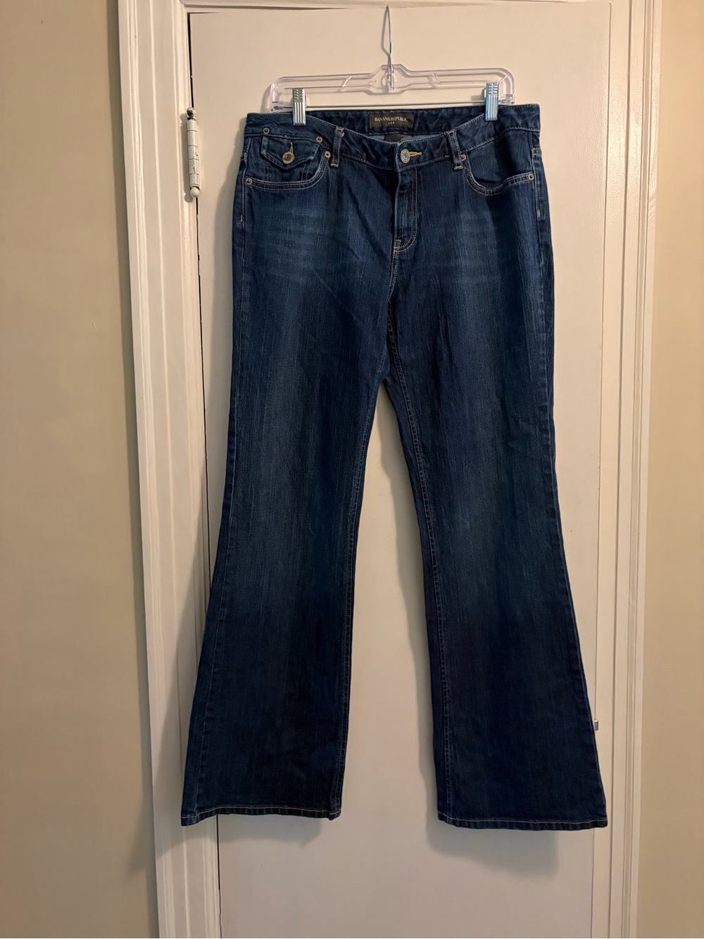 Vintage Y2K Banana Republic Bootcut Flare Jean Dark Denim Mid Rise Jean Size 12